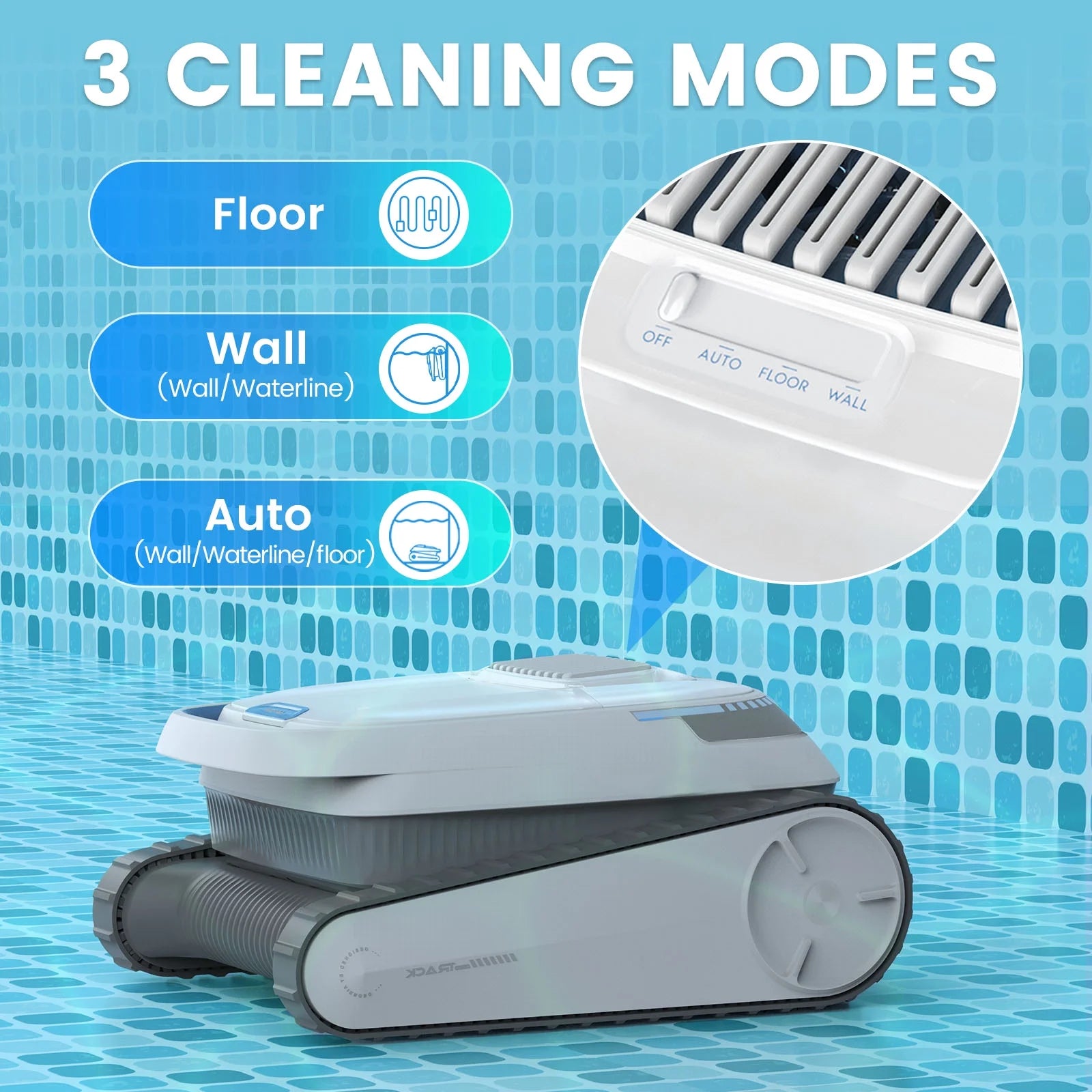PC10 Cordless Robotic Pool Vacuum Cleaner, Wall-Climbing Pool Robot Vacuum